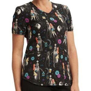 Disney Tim Burton's The Nightmare Before Christmas Scrub Top Women's XL